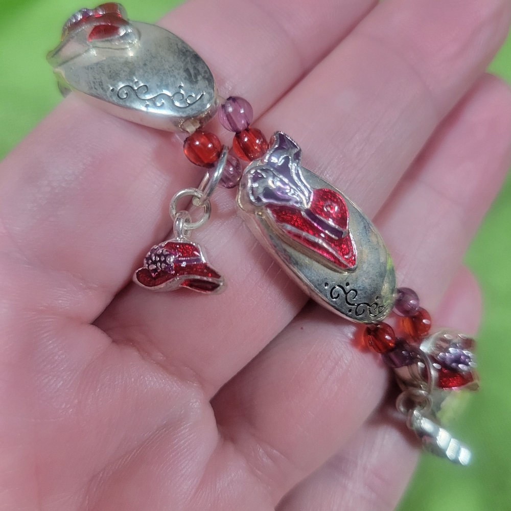 Red Hat Society Charm Braclet Vintage